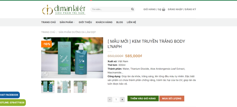 kem truyền trắng Lnaph